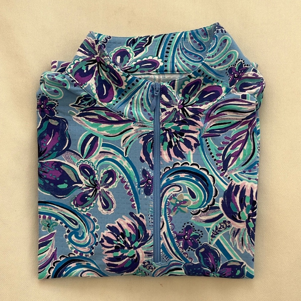 Designer Golf U IBKUL floral zip up top